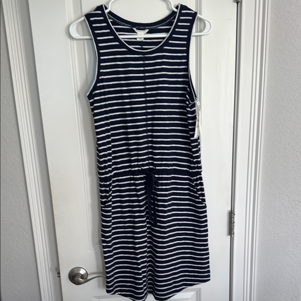 NEW W TAGS NORDSTROM Caslon Navy and White Striped Dress W POCKETS! SUPER SOFT!🥰